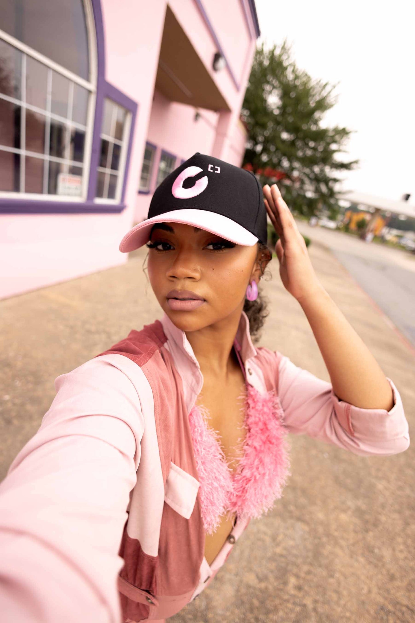 CREATED "C" Black/Pink Snapback